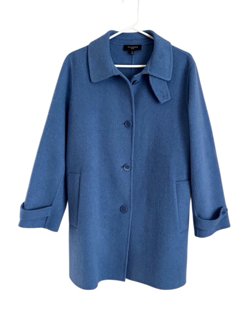 Talbots Peacoat Light Blue Wool Blend Preppy Spring Feminine Classic 16 Petite